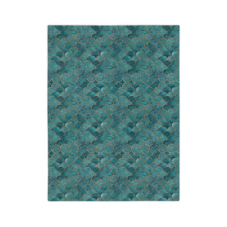 Blue Green Velveteen Microfiber Blanket