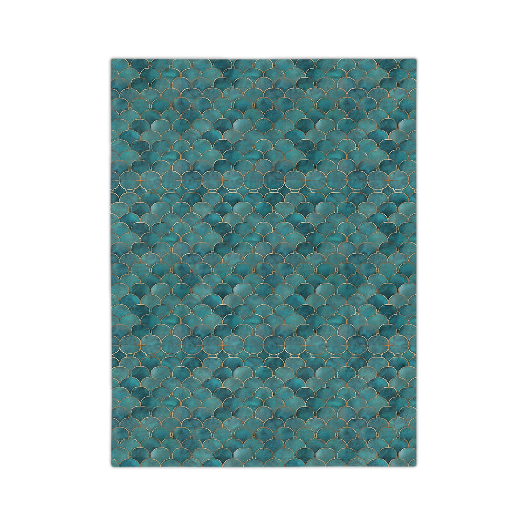 Blue Green Velveteen Microfiber Blanket