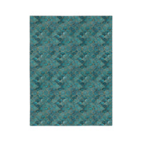 Blue Green Velveteen Microfiber Blanket