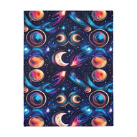 Space / Planet Velveteen Microfiber Blanket (Two-sided print)