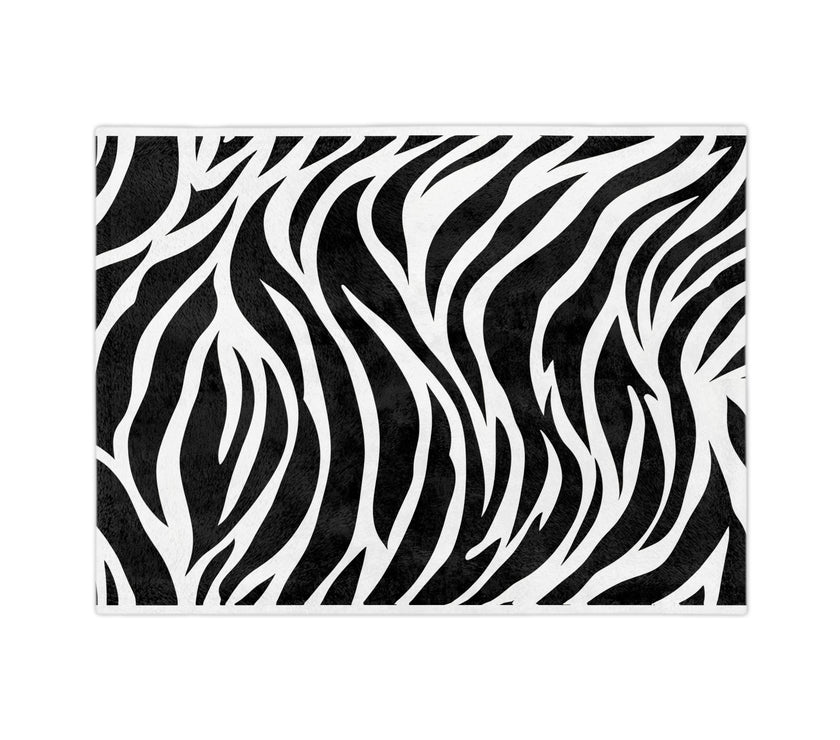 Black and White | Zebra Lines Velveteen Microfiber Blanket