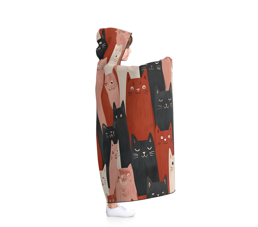Cozy Cat Hooded Blanket, Perfect for Cat Lovers, Chill & Relax, Gift for Birthdays, Comforting Home Decor, Blanket Hoodie