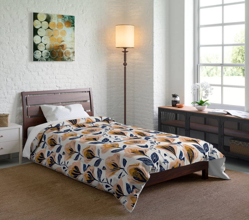 Floral Comforter Blanket, Cozy Bedding for Home Decor, Spring Vibes, Perfect Gift for Housewarming, Summer Bedspread
