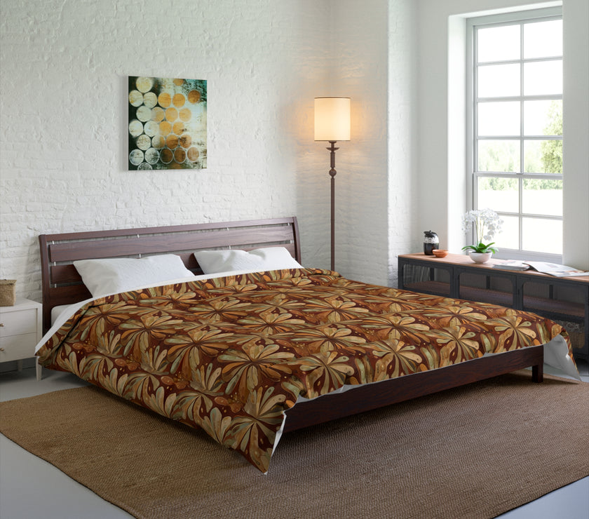 Bohemian Floral Comforter - Cozy Bedding for Home Decor, Artistic Bedroom Makeover, Perfect Gift for Housewarming, Fall Decor, Boho Vibes