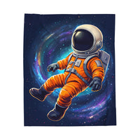 Space Astronaut Velveteen Plush Blanket - Galaxy Nebula Universe Stars, Outer Space Throw, Celestial Bedroom Decor, Gift for Space