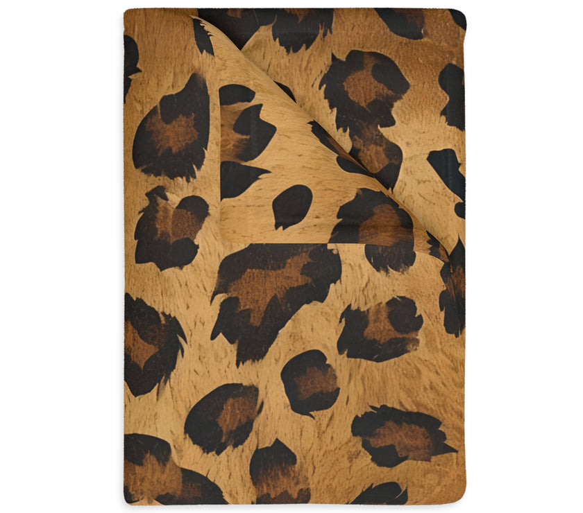 Leopard Print Velveteen Microfiber Blanket (Two-sided print)