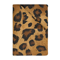 Leopard Print Velveteen Microfiber Blanket (Two-sided print)