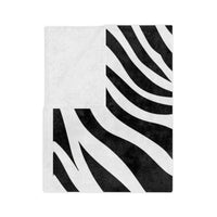 Black and White | Zebra Lines Velveteen Microfiber Blanket