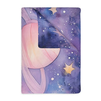 Kids Blanket, Velveteen Microfiber Blanket with Planet Moon and Stars Design - Two-sided Print, Children's Throw, Outer Space Bedding,