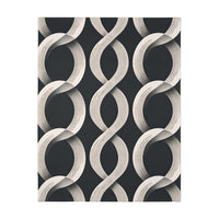 Black and White Wavey Pattern Velveteen Microfiber Blanket (Two-sided print)