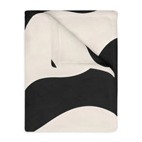 Black and White Velveteen Microfiber Blanket (Two-sided print)