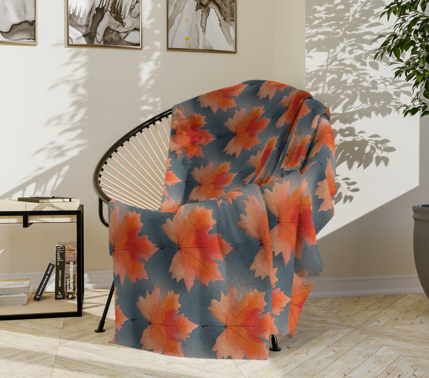 Maple Leaf Velveteen Microfiber Blanket