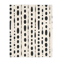 Black and White Dotted Velveteen Microfiber Blanket (Two-sided print)