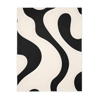 Black and White Velveteen Microfiber Blanket (Two-sided print)