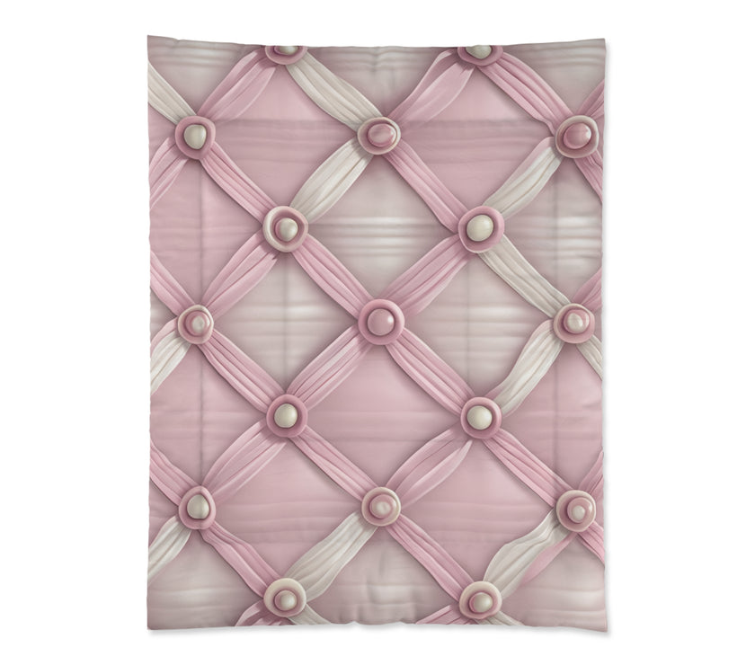 Chic Pink Textured Comforter, Cozy Bedroom Oasis Blanket, Elegant Home Decor, Ideal for Home Makeover, Luxurious Bedspread