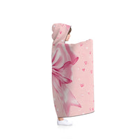 Cozy Pink Bow Hooded Blanket | Cute Gift for Her, Valentine's Day, Stay Warm, Kid's Party, Home Decor, Elegant