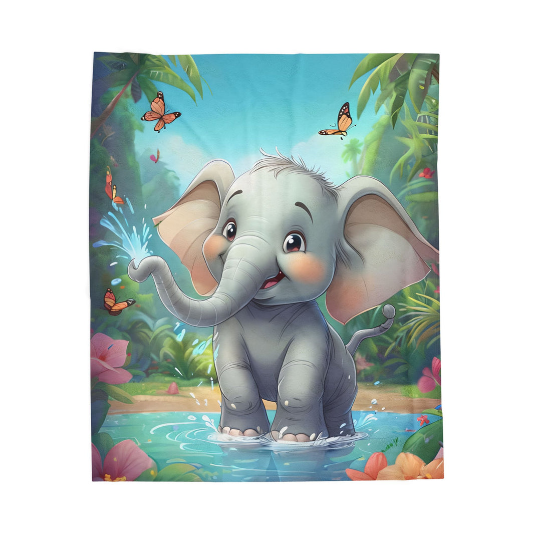 Elephant Velveteen Plush Blanket