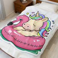 Unicorn Kids Velveteen Plush Blanket