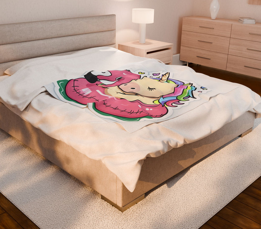 Unicorn Kids Velveteen Plush Blanket