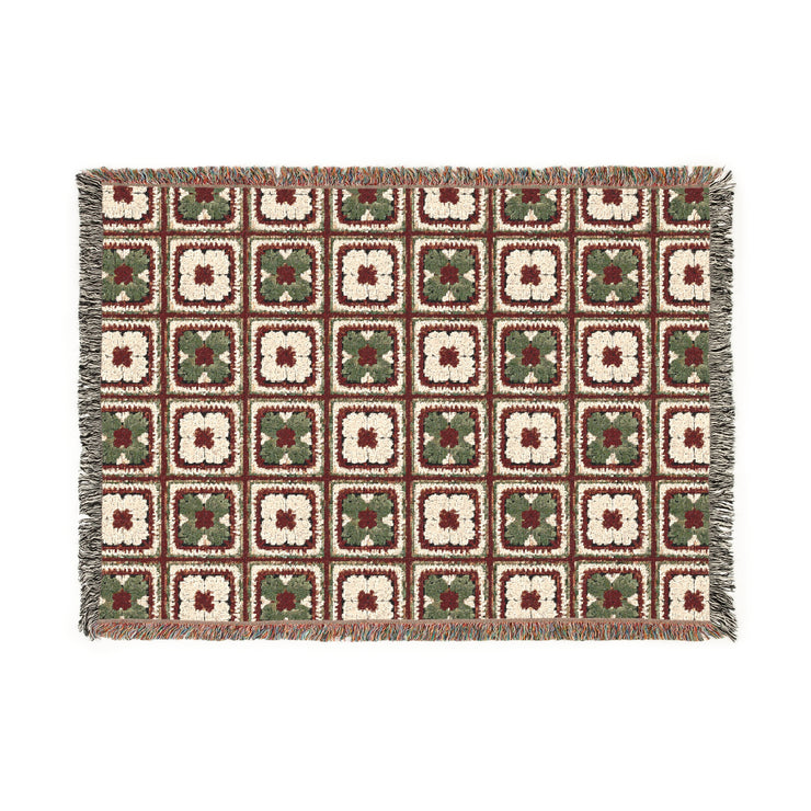 Cozy Woven Blanket, Vintage Floral Throw, Warm Home Decor, Perfect for Living Room, Cozy Gift for Home, Relaxing Blanket