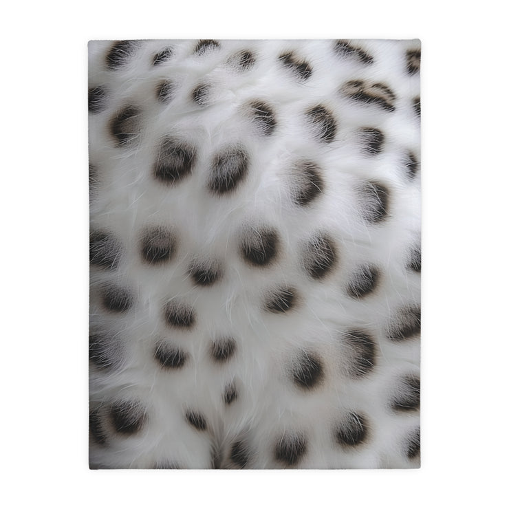 Black and White Animal Print Velveteen Microfiber Blanket (Two-sided print)