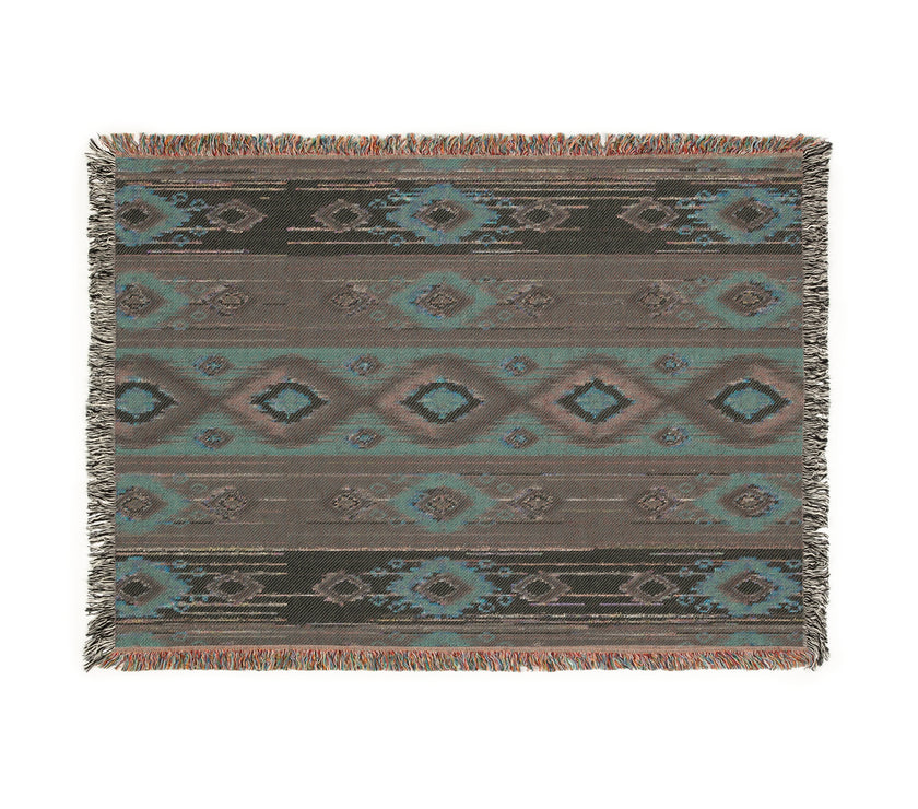 Ikat Pattern Woven Blanket for Cozy Vibes | Home Decor Gift, Tribal Throw, Bohemian Blanket, Picnic Blanket, Stylish Warmth