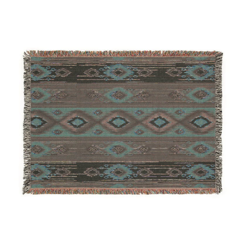 Ikat Pattern Woven Blanket for Cozy Vibes | Home Decor Gift, Tribal Throw, Bohemian Blanket, Picnic Blanket, Stylish Warmth