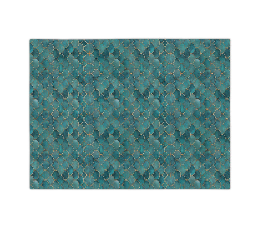 Blue Green Velveteen Microfiber Blanket