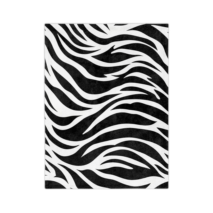 Black and White | Zebra Lines Velveteen Microfiber Blanket