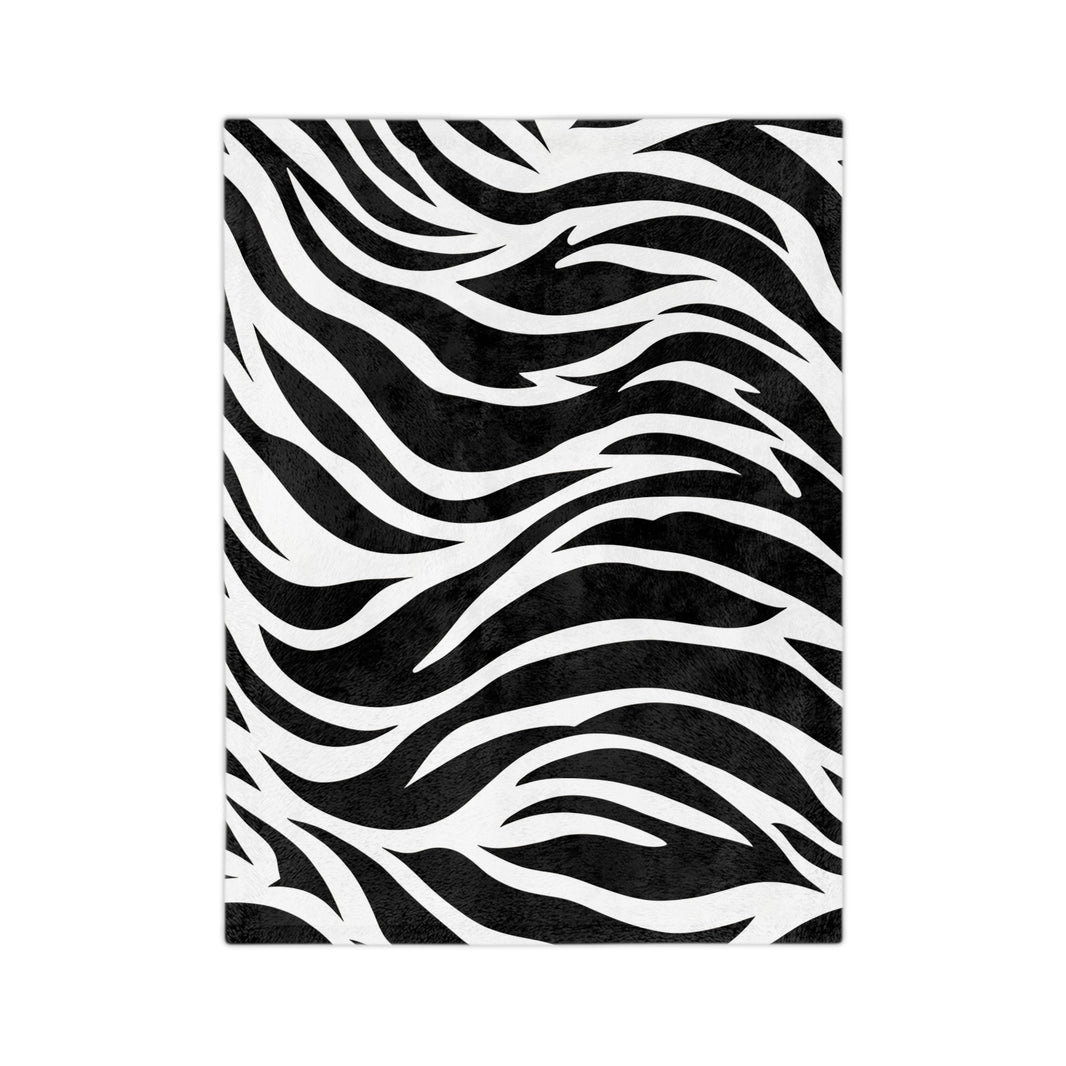 Black and White | Zebra Lines Velveteen Microfiber Blanket