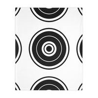 Black and white Circle Pattern Velveteen Microfiber Blanket (Two-sided print)