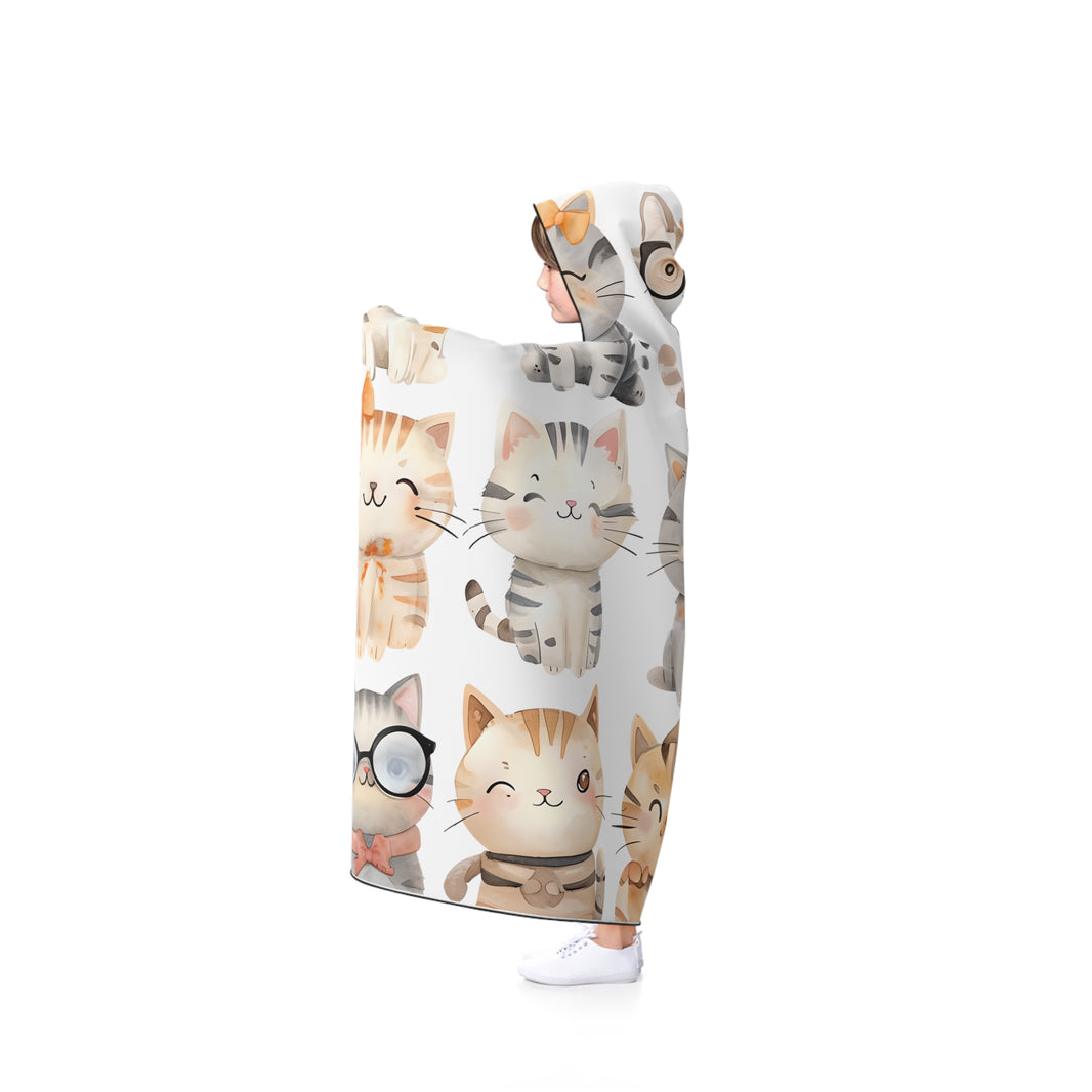 Cute Cat Hooded Blanket, Cozy Cat Wrap for Cat Lovers, Perfect Gift for Kids & Adults, Great for Sleepovers or Relaxing
