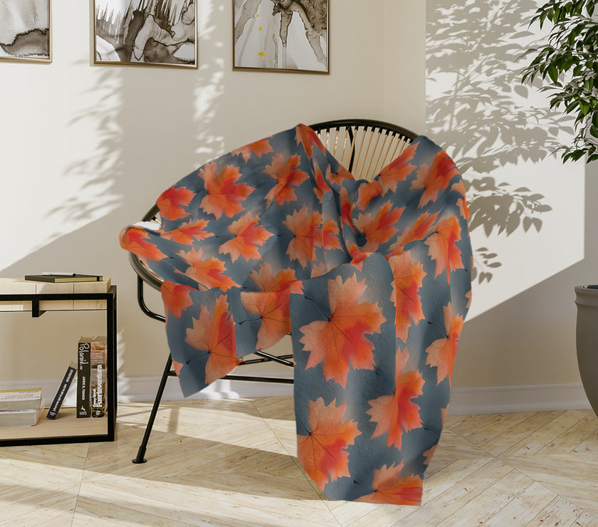 Maple Leaf Velveteen Microfiber Blanket