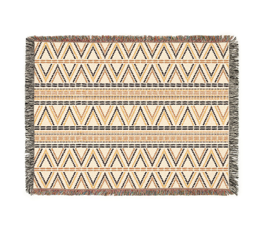 Geometric Woven Blanket, Cozy Home Decor, Gift for Her, Boho Style Throw, Camping Blanket, Warm Decorative Throw