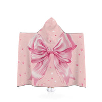 Cozy Pink Bow Hooded Blanket | Cute Gift for Her, Valentine's Day, Stay Warm, Kid's Party, Home Decor, Elegant
