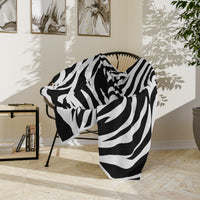 Black and White | Zebra Lines Velveteen Microfiber Blanket