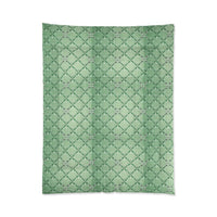 Botanical Green Quilt Comforter, Cozy Floral Pattern Blanket for Bedroom, Spring Decor, Home Warmth, Gift for Her