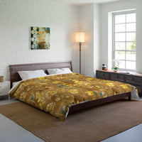 Floral Comforter, Cozy Botanical Quilt for Bedroom, Elegant Bedspread for Spring, Gift for Flower Lovers, Home Decor, Yellow Flower Bedding