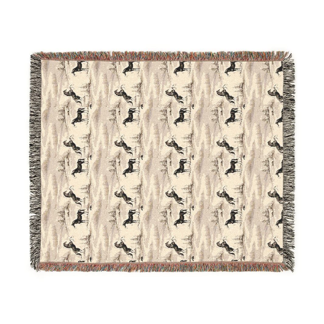 Cozy Woven Blanket with Nature Design, Rustic Home Decor, Perfect for Camping, Cabin Vibes, Gift for Outdoorsy Friends, Snuggle Blanket