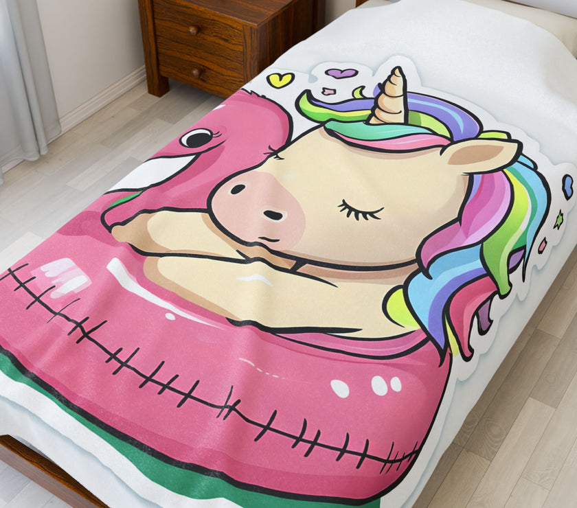 Unicorn Kids Velveteen Plush Blanket