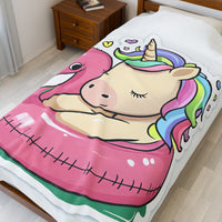Unicorn Kids Velveteen Plush Blanket