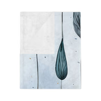 Blue and  White Velveteen Microfiber Blanket
