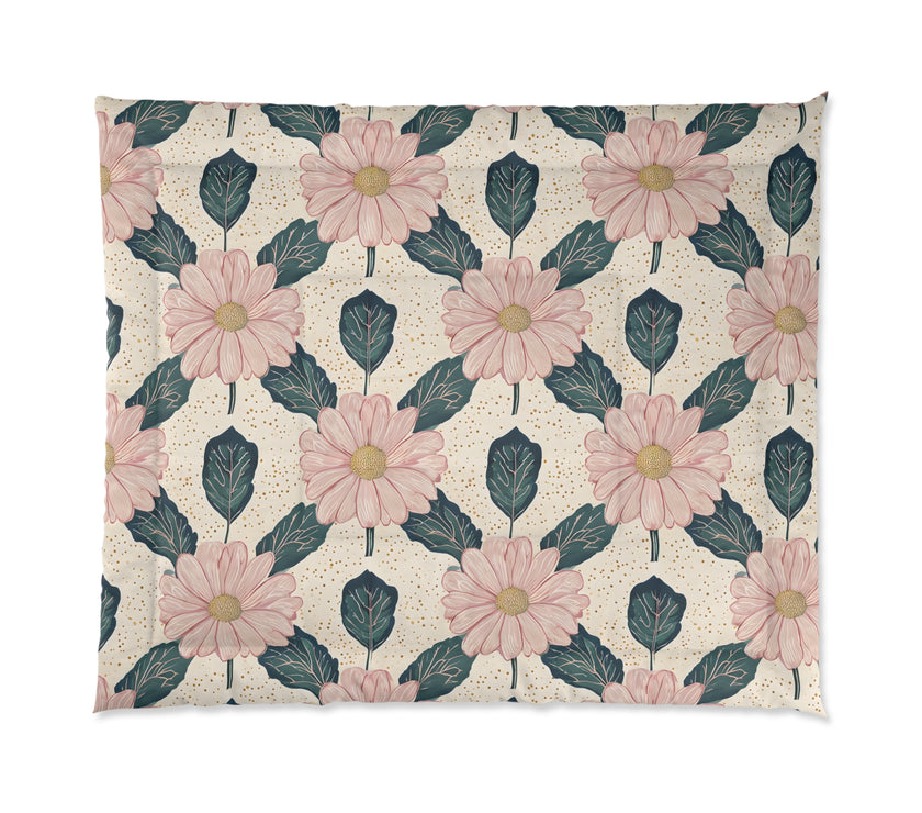 Botanical Floral Comforter - Cozy Bedding for a Relaxing Bedroom Retreat, Perfect for Spring Decor, Housewarming Gift, Boho Style, Floral