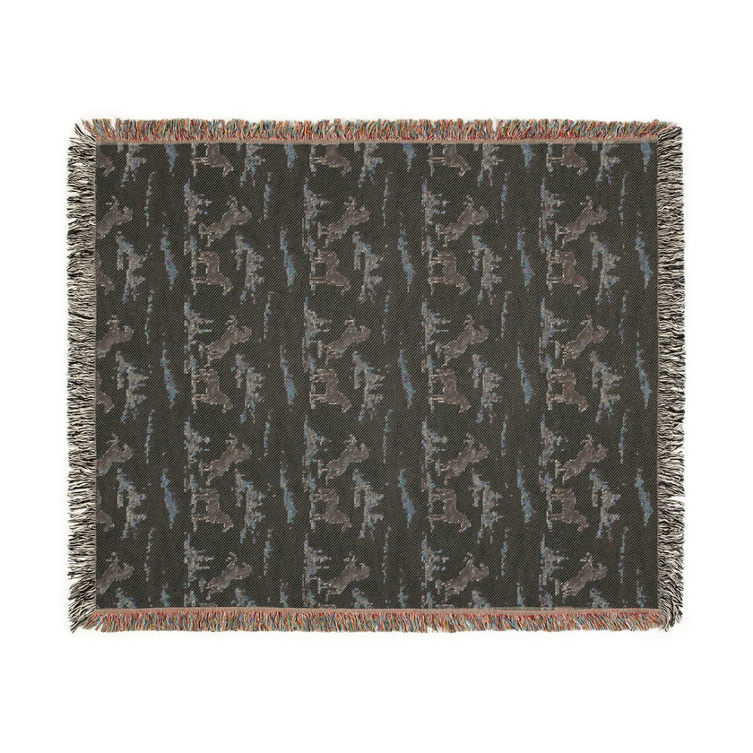 Cozy Woven Blanket with Nature Design, Rustic Home Decor, Perfect for Camping, Cabin Vibes, Gift for Outdoorsy Friends, Snuggle Blanket