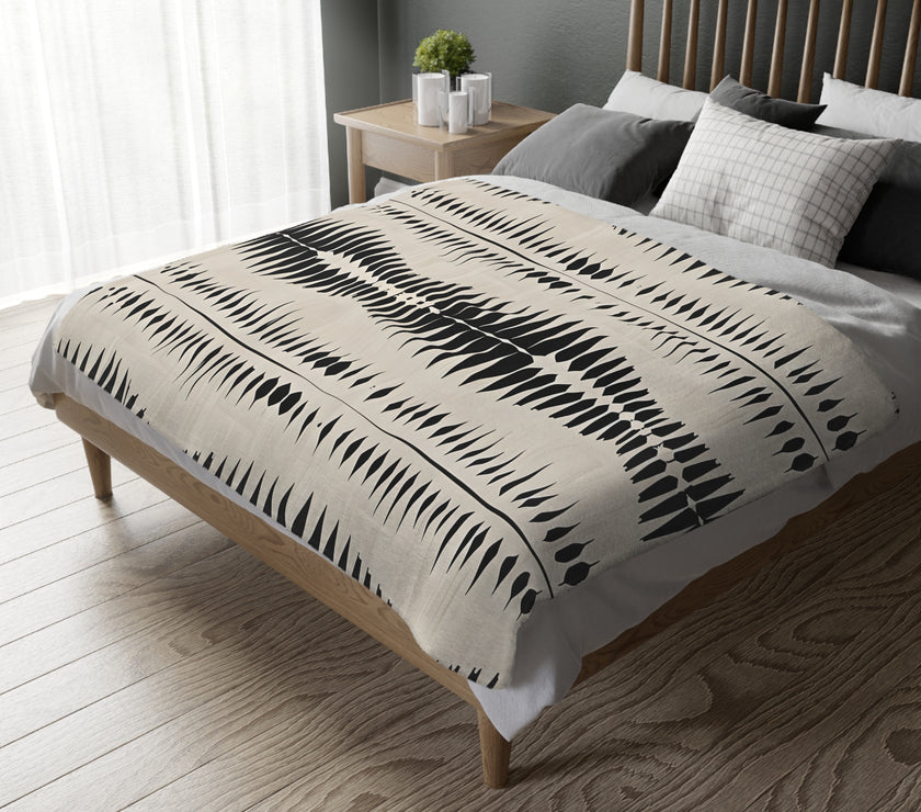 Black Pattern Velveteen Microfiber Blanket (Two-sided print) Velveteen Microfiber Blanket (Two-sided print)