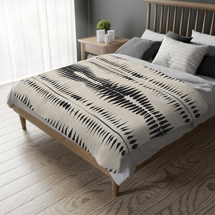Black Pattern Velveteen Microfiber Blanket (Two-sided print) Velveteen Microfiber Blanket (Two-sided print)