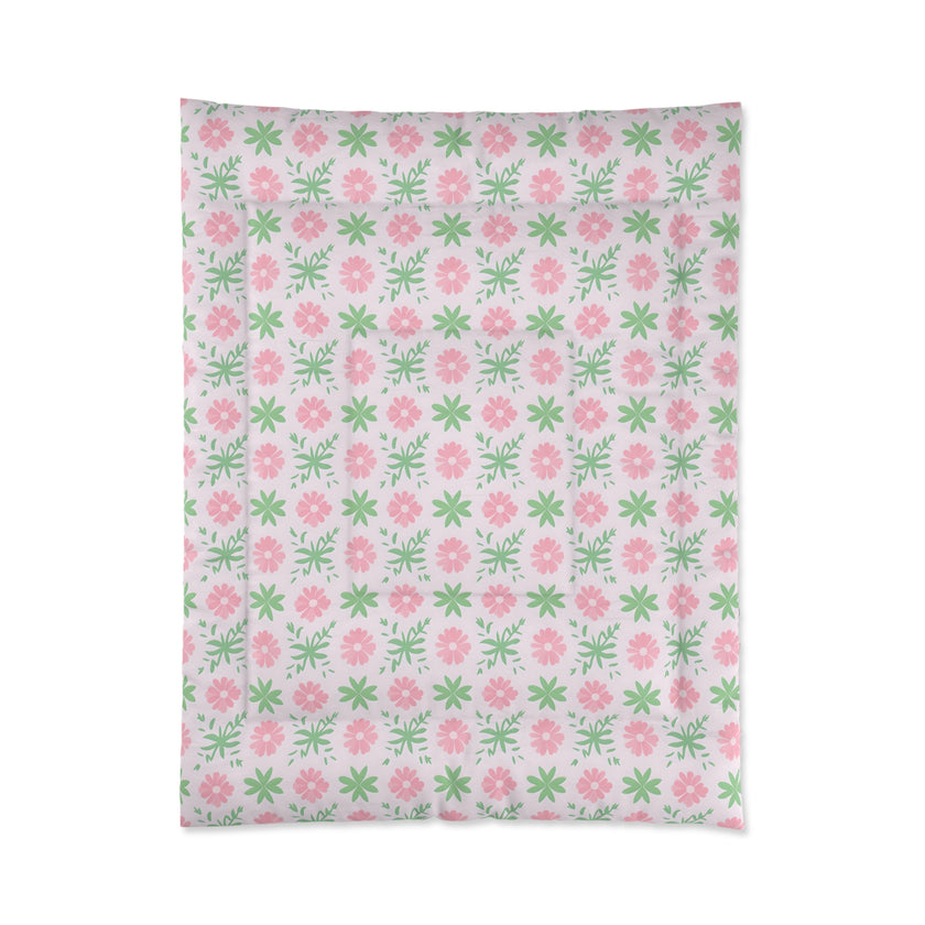 Floral Comforter, Cozy Floral Bedding, Springtime Bedspread, Flower Pattern Comforter Set, Boho Home Decor, Dorm Room Essentials