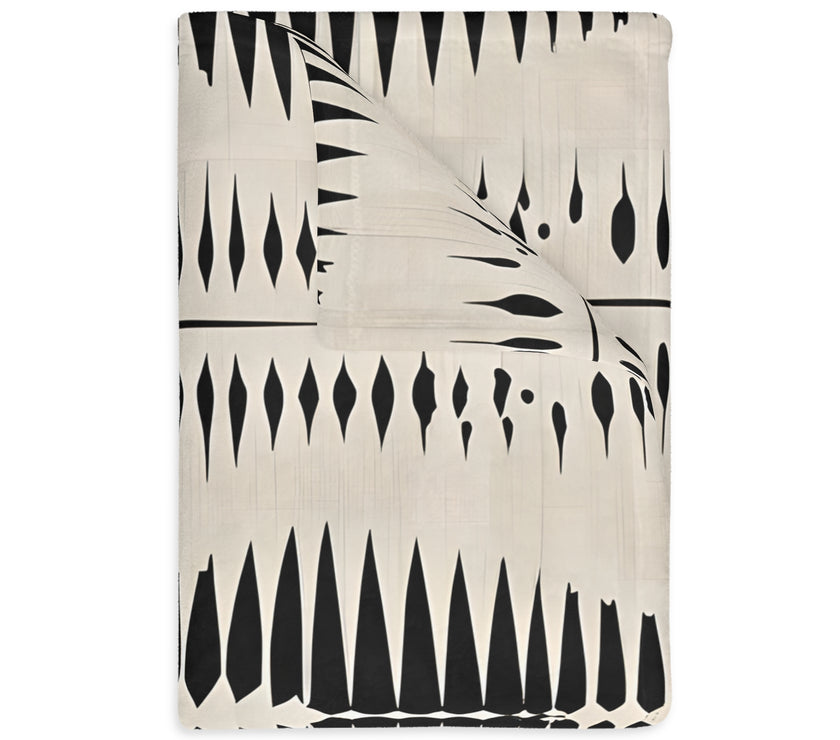 Black Pattern Velveteen Microfiber Blanket (Two-sided print) Velveteen Microfiber Blanket (Two-sided print)