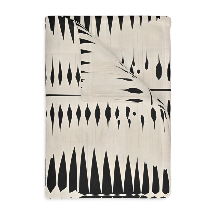 Black Pattern Velveteen Microfiber Blanket (Two-sided print) Velveteen Microfiber Blanket (Two-sided print)