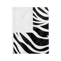 Black and White | Zebra Lines Velveteen Microfiber Blanket